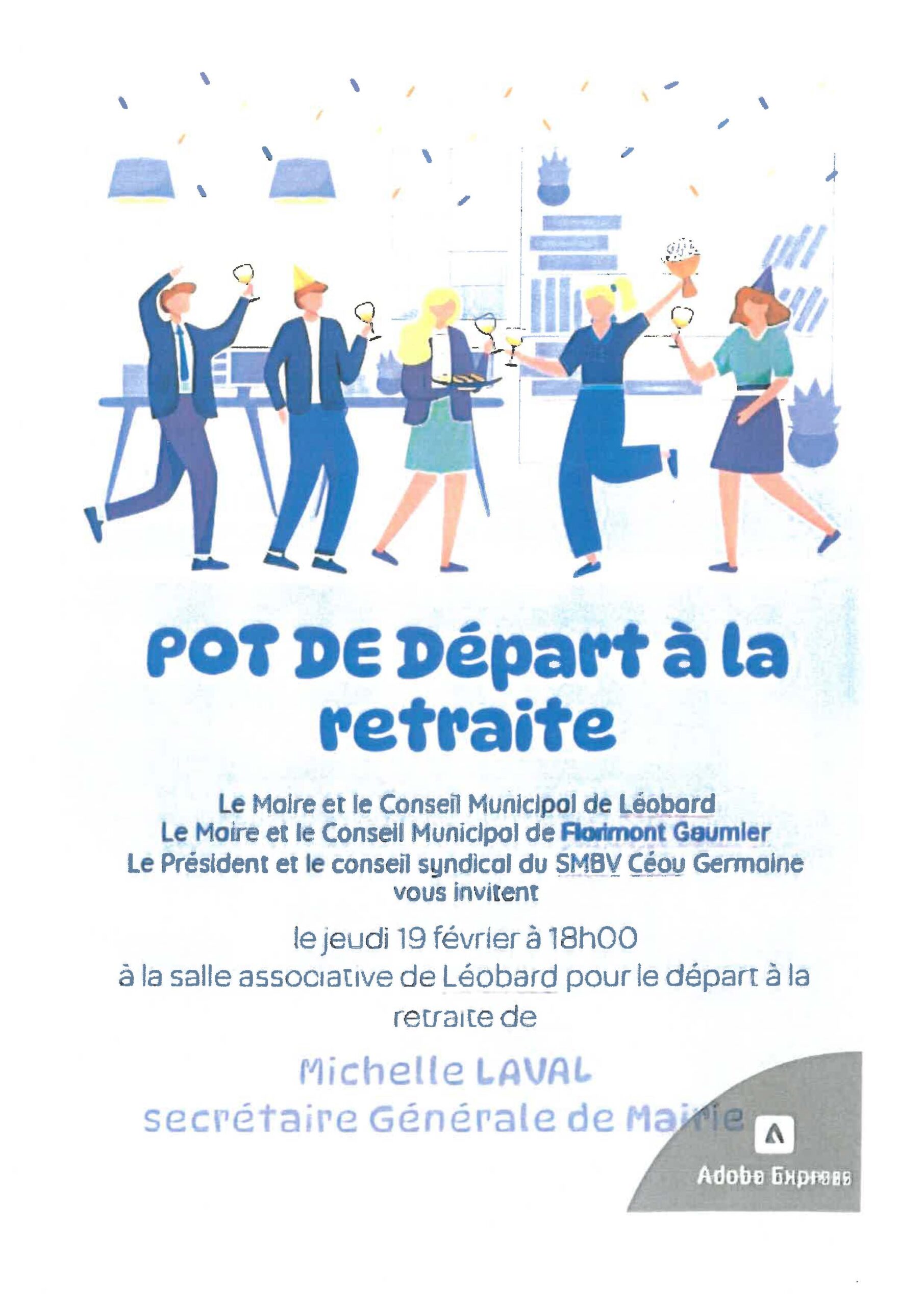 AFFICHE POT DE DEPART RETRAITE