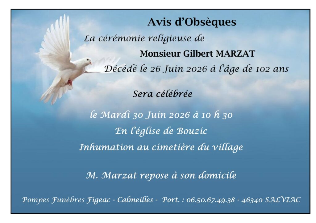 Avis d'obsèques marzat
